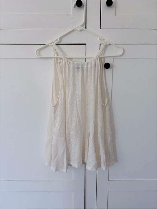 Old Navy Tops - Old Navy Sea Salt Linen Peplum Halter Swin Sleeveless Top Size Medium